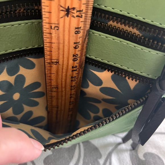 🥳👛HP👛🥳Leather Crossbody Bag W/Multi Pocket 3 Zip Shoulder Handbag 8.5x7 - Picture 4 of 13